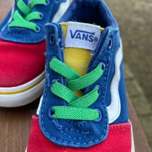 Kids Vans Yacht Club Sneakers Red Yellow Blue